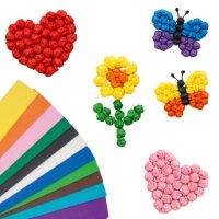 Krepp-Papier Knüllbilder Herz Schmetterling Blume