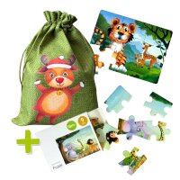 Weihnachtsbeutel mit Holzpuzzle - Nikolausgeschenk