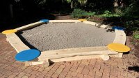 Natursandkasten Sechseck mit Sand