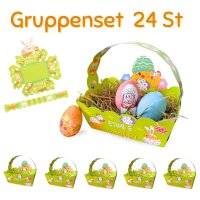 Osterkörbchen Küken grün - 24er Set