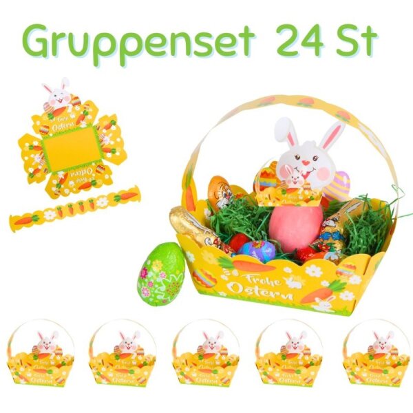 Osterkörbchen Hase gelb - 24er Set