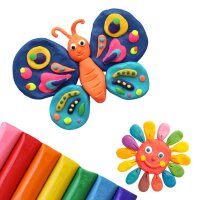 Knetmasse Bastelideen Schmetterling und Blume