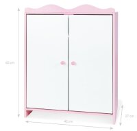 Puppen Kleiderschrank Rosa mit Maßen