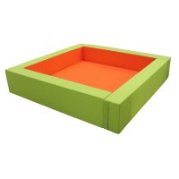 Ballbad Quadrat, Kunstleder 5-tlg. orange- hellgrü