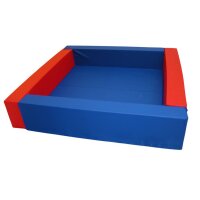Ballbad Quadrat, Kunstleder 5-tlg. blau-rot