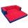 Sofa ausgeklappt dubnkelblau-rot