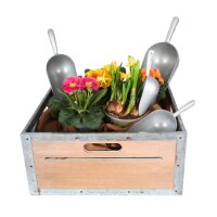 Mehlschaufeln 4er Set in der Kiste mit Blumen