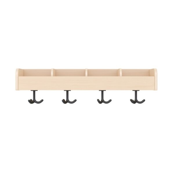 Garderobenablage 80 cm, 4 Fächer, frontal