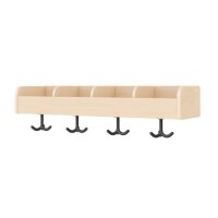 Garderobenablage 80 cm, 4 Fächer, schräg