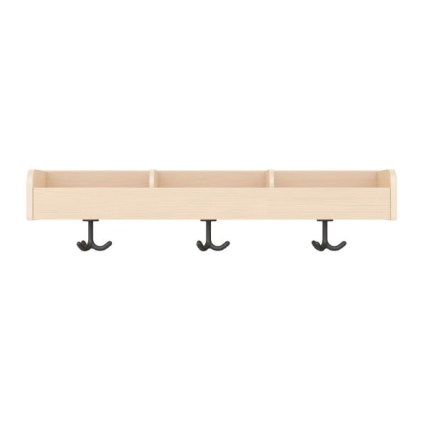 Garderobenablage 90 cm, 3 Fächer, frontal