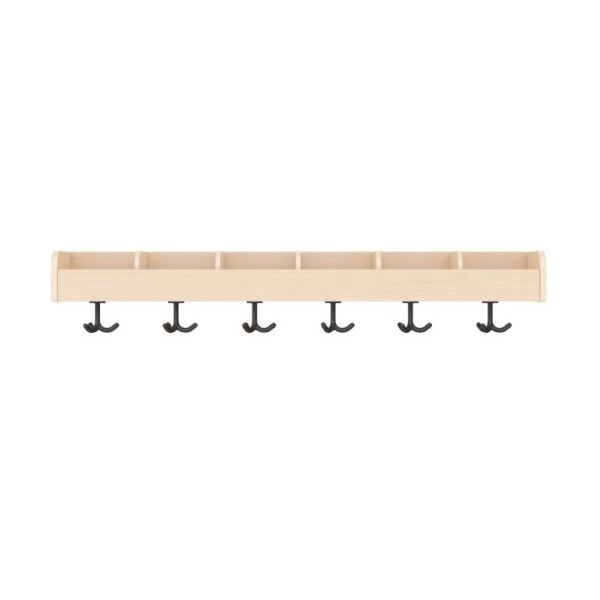Garderobenablage 120 cm, 6 Fächer
