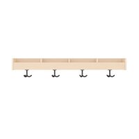 Garderobenablage 120 cm, 4 Fächer, frontal