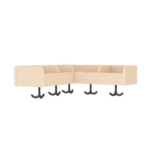 Garderoben-Eckablage 60 cm, 5 Fächer