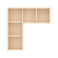 Garderoben-Eckablage 60 cm, 5 Fächer, Draufsicht