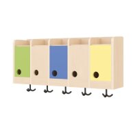 Garderobenablage 100 cm, 5 Türen seitlich