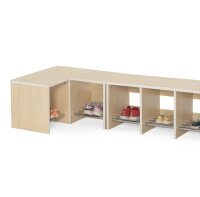 Garderoben-Eckbank mit Stäben mit Schuhdeko