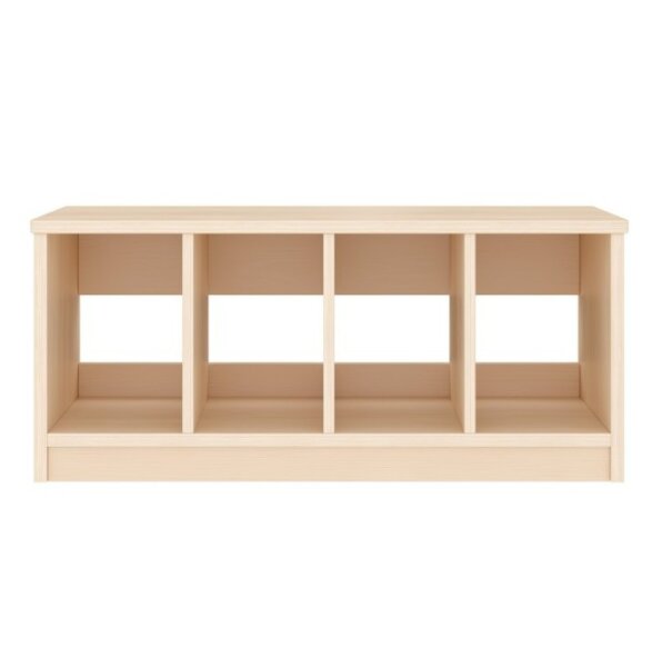 Garderobenbank Sockel 80 cm, 4 Plätze, von vorne