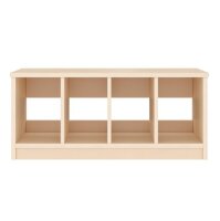 Garderobenbank Sockel 80 cm, 4 Plätze, von vorne