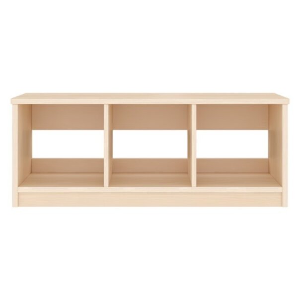 Garderobenbank Sockel 90 cm, 3 Plätze, von vorne
