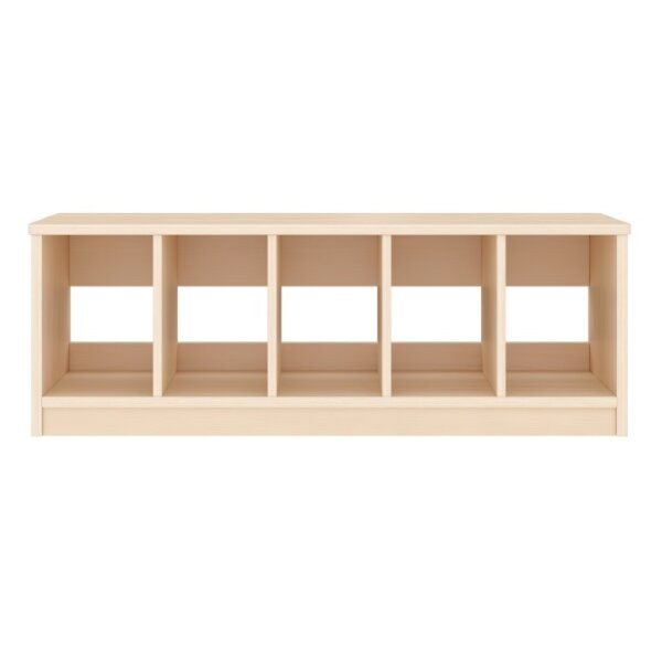 Garderobenbank Sockel 100 cm, 5 Plätze, von vorne