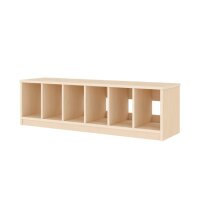 Garderobenbank Sockel 120 cm, 6 Plätze. seitlich
