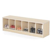 Garderobenbank Sockel 6 Plätze mit Schuhen
