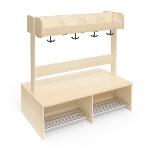 Doppel-Garderobe, 8 Plätze, schräg