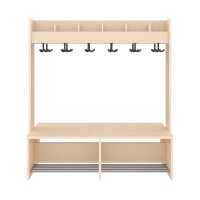 Doppel-Garderobe, 8 Plätze, frontal