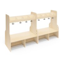 Doppel-Garderobe, 16 Plätze schräg stehend