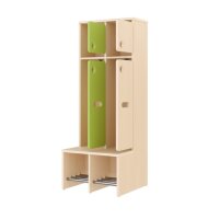 Komplettgarderobe mit Türen, 2 Plätze