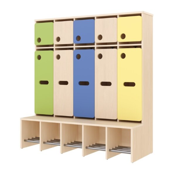 Komplettgarderobe 5 PLätze mit Türen