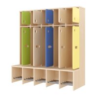 Komplettgarderobe schräg mit offenen Türen