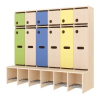 Komplettgarderobe mit Türen, 6 Plätze 115