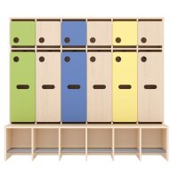 Komplettgarderobe mit Türen, 6 Plätze
