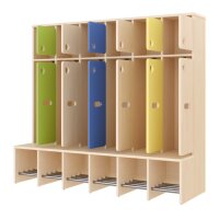 Komplettgarderobe mit Türen, 6 Plätze