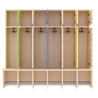 Komplettgarderobe mit Türen, 6 Plätze