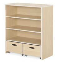 Regalschrank mit Rollkästen, schräg