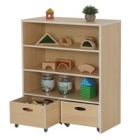 Reaglschrank mit Rollkästen mit Deko