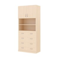 Regalschrank mit Türen und Schubladen, seitlich