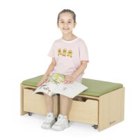 Sitzbank mit 2 Rollkästen und  Kind