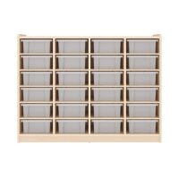 Regalschrank 24 Fächer mit BOxen von vorne