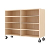 Regalschrank 8 Fächer, mit Rollen schräg