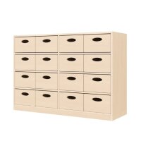 Regalschrank mit 16 Materialkästen, Sockel