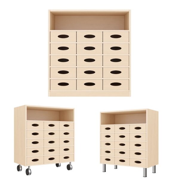 Regalschrank mit 15 Materialkästen