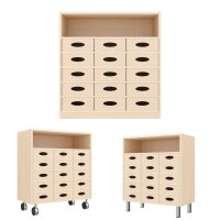 Regalschrank mit 15 Materialkästen