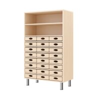 Regalschrank 24 Materialkästen, mit Füßen