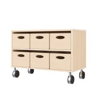 Regalschrank mit Rollen schräg