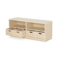 Regalschrank mit Sockel schräg