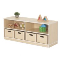 Regalschrank mit Sockel und Deko