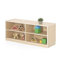 Regalschrank mit 4 Fächer, mit Sockel und Deko
